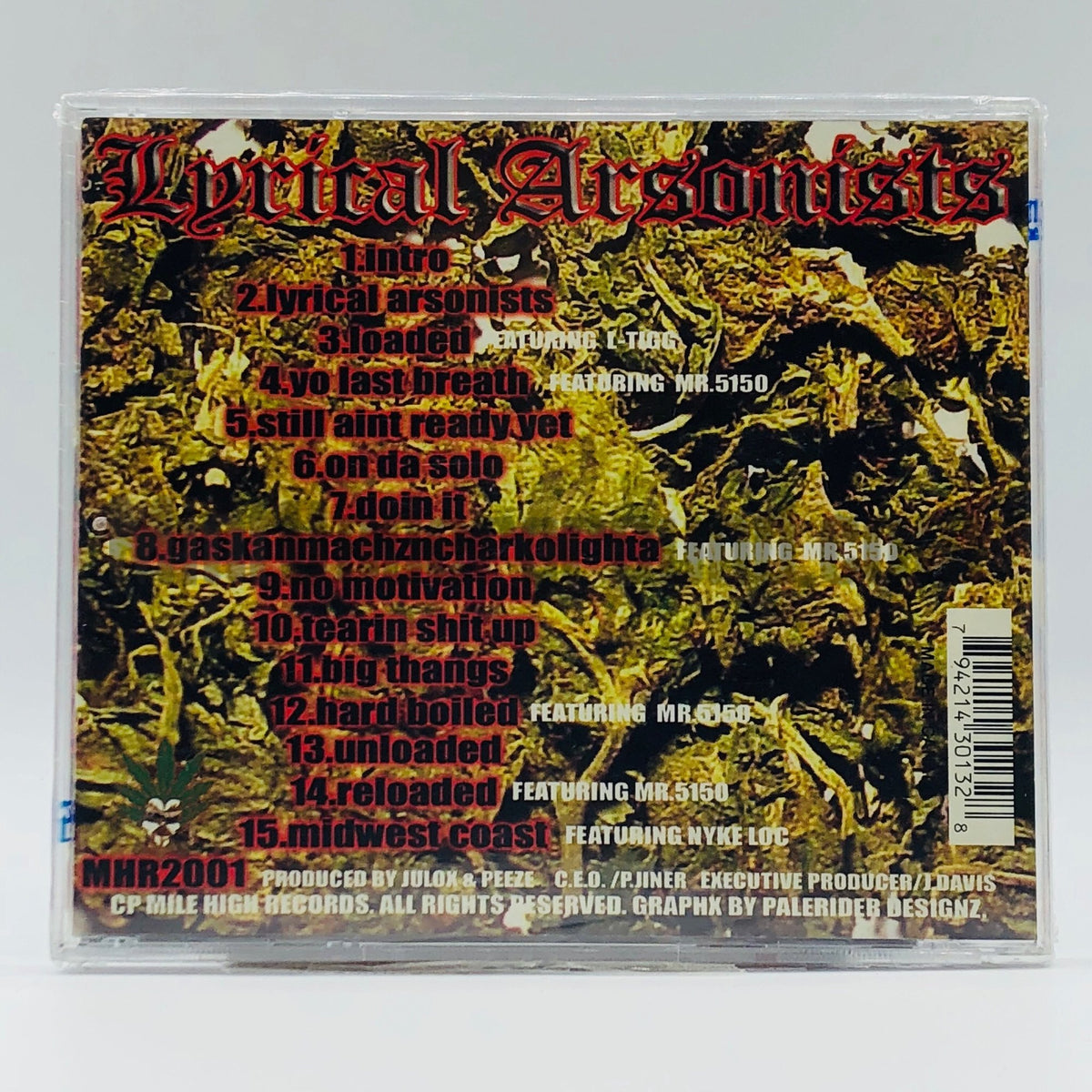 Lyrical Arsonists – Arson CD, back cover