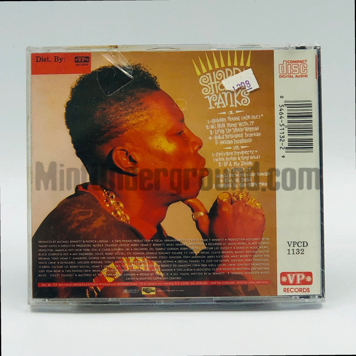 Shabba Ranks – Golden Touch CD, back cover