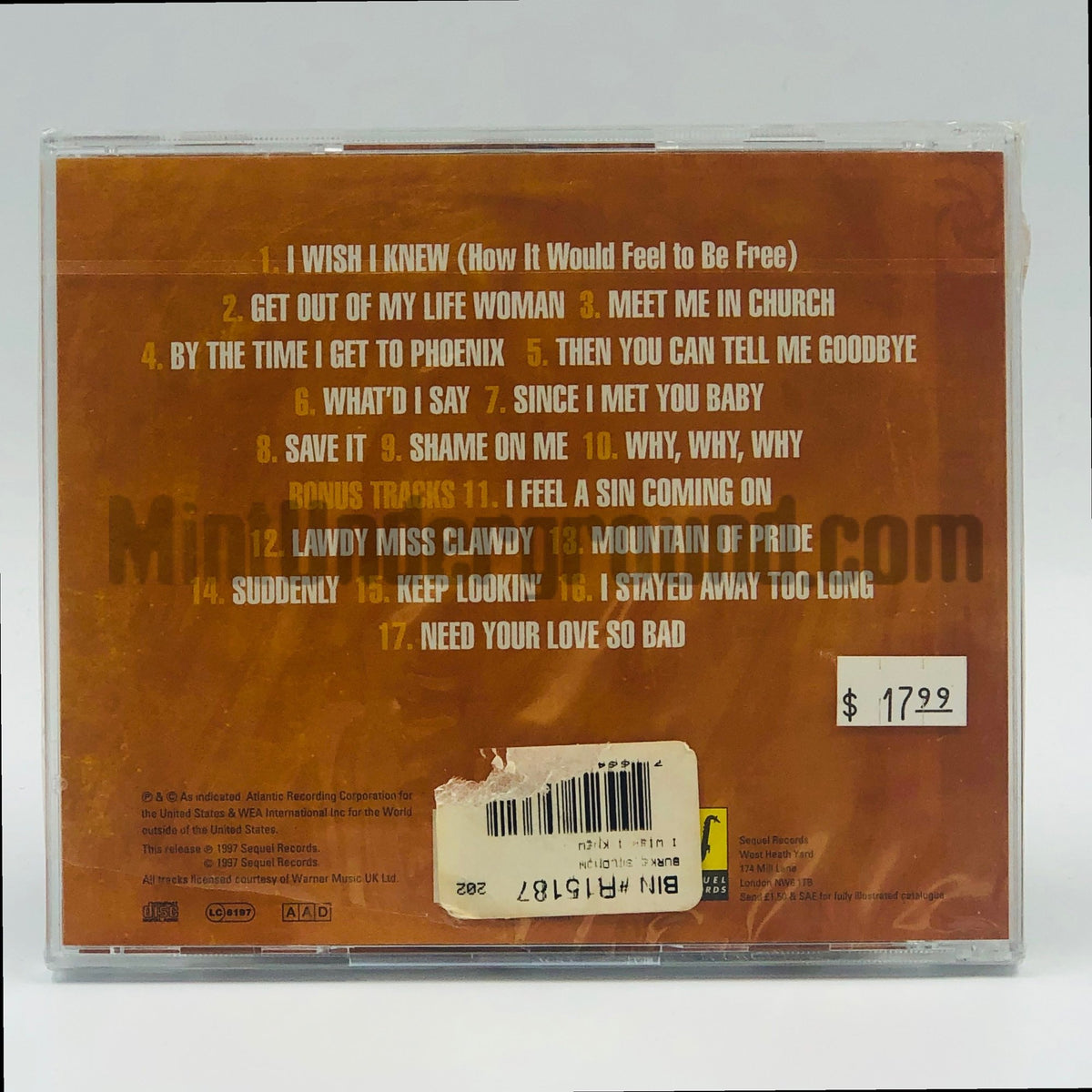 Solomon Burke – I Wish I Knew CD, back cover