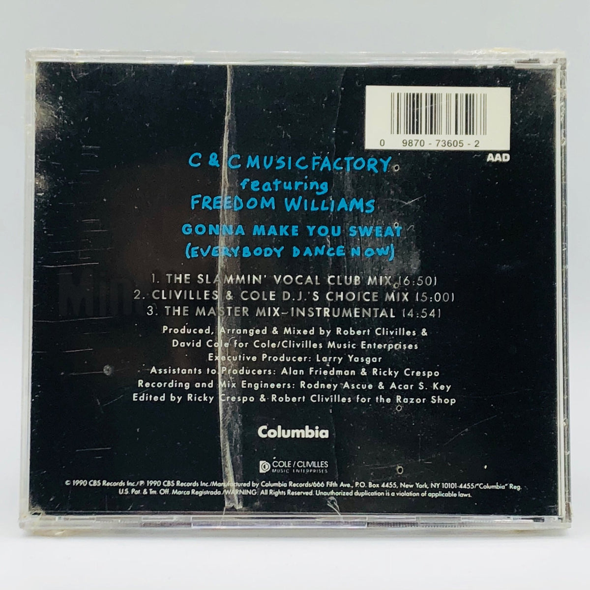 C+C Music Factory – Gonna Make You Sweat (Everybody Dance Now) CD Single, back cover