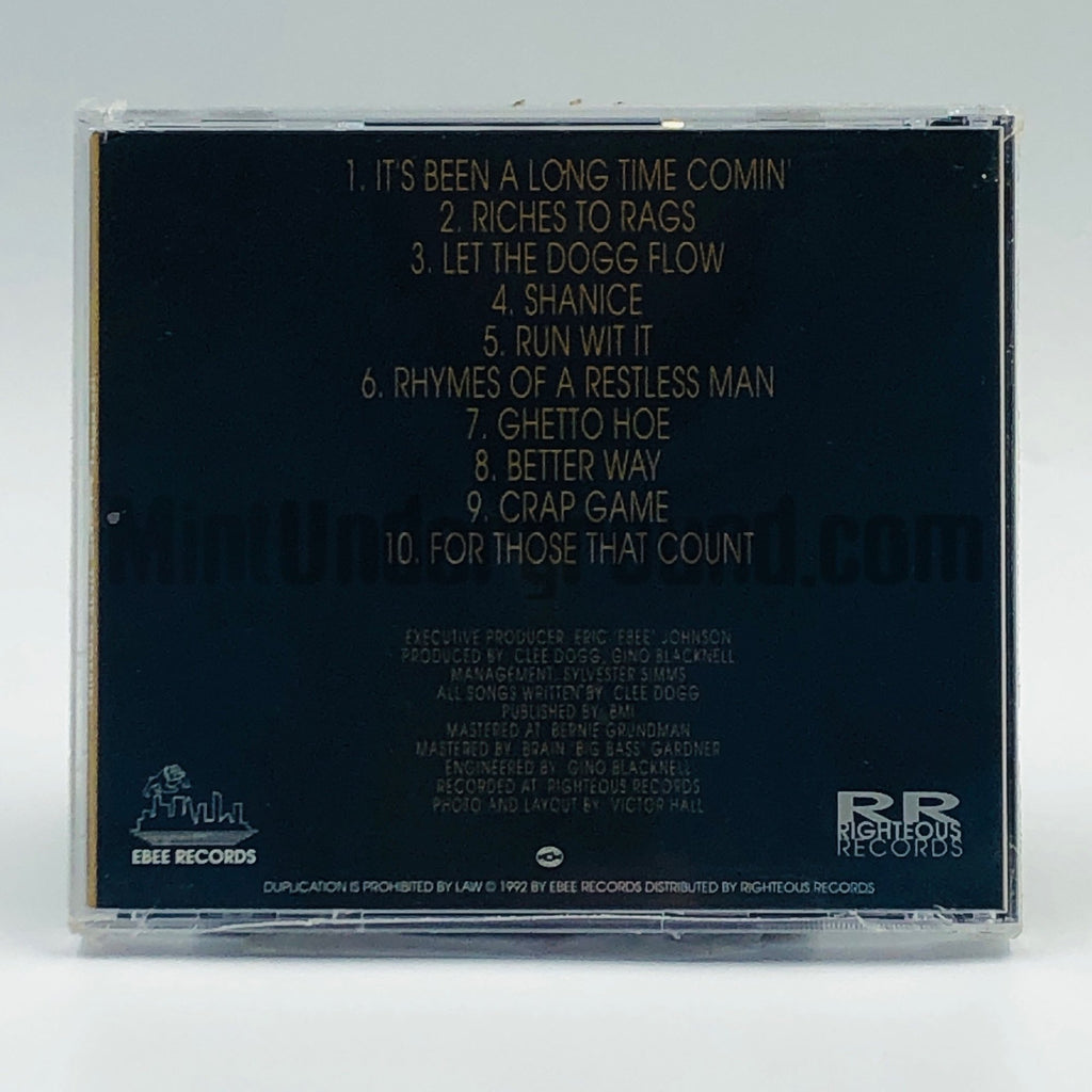 Clee Dogg – Its Been A Long Time Comin' CD, back cover