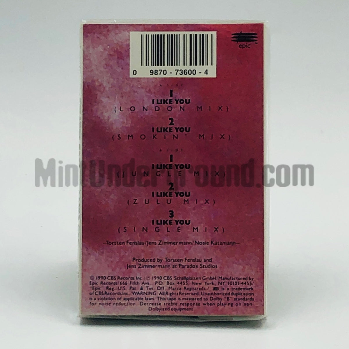 Culture Beat – I Like You Cassette Single, back cover