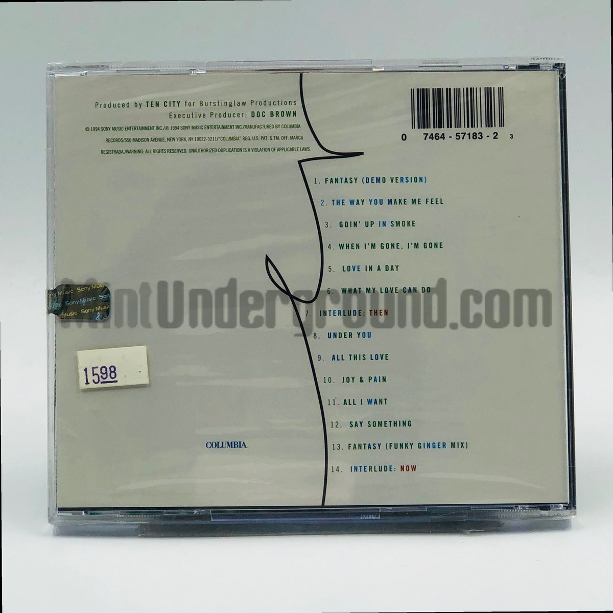 Ten City – That Was Then, This Is Now CD, back cover