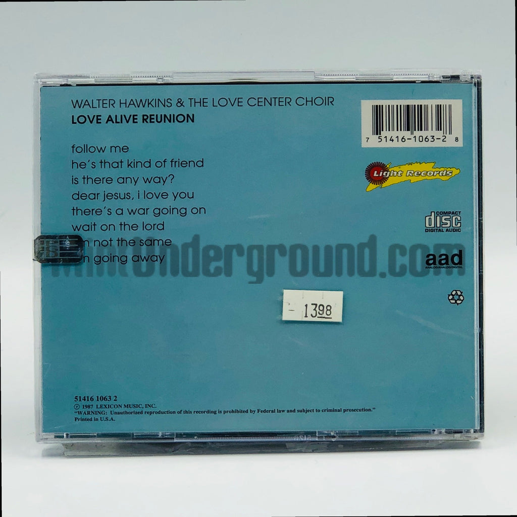 Walter Hawkins & The Love Center Choir – Love Alive Reunion CD, back cover