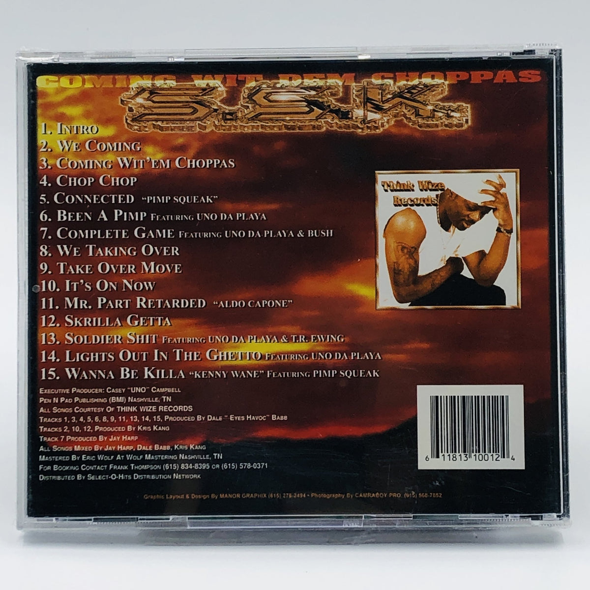 S.S.K./SSK – Coming Wit Dem Choppas CD, back cover