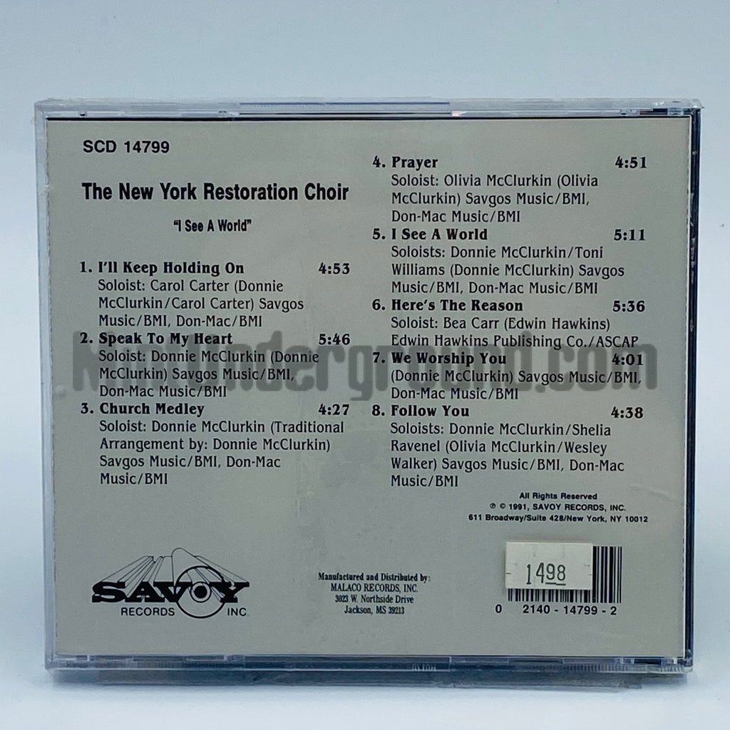 The New York Restoration Choir – I See A World CD, back cover