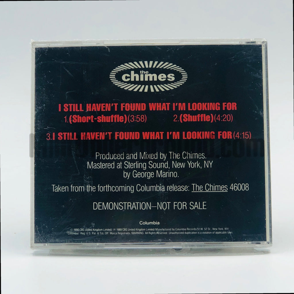 The Chimes – I Still Haven't Found What I'm Looking For CD Single, back cover