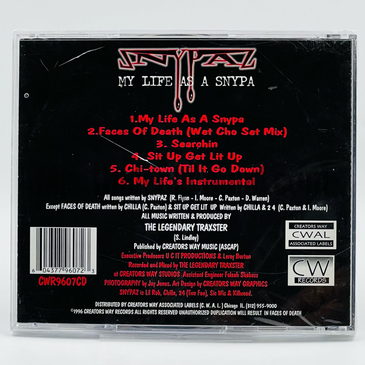 Snypaz – My Life As A Snypa CD, back cover