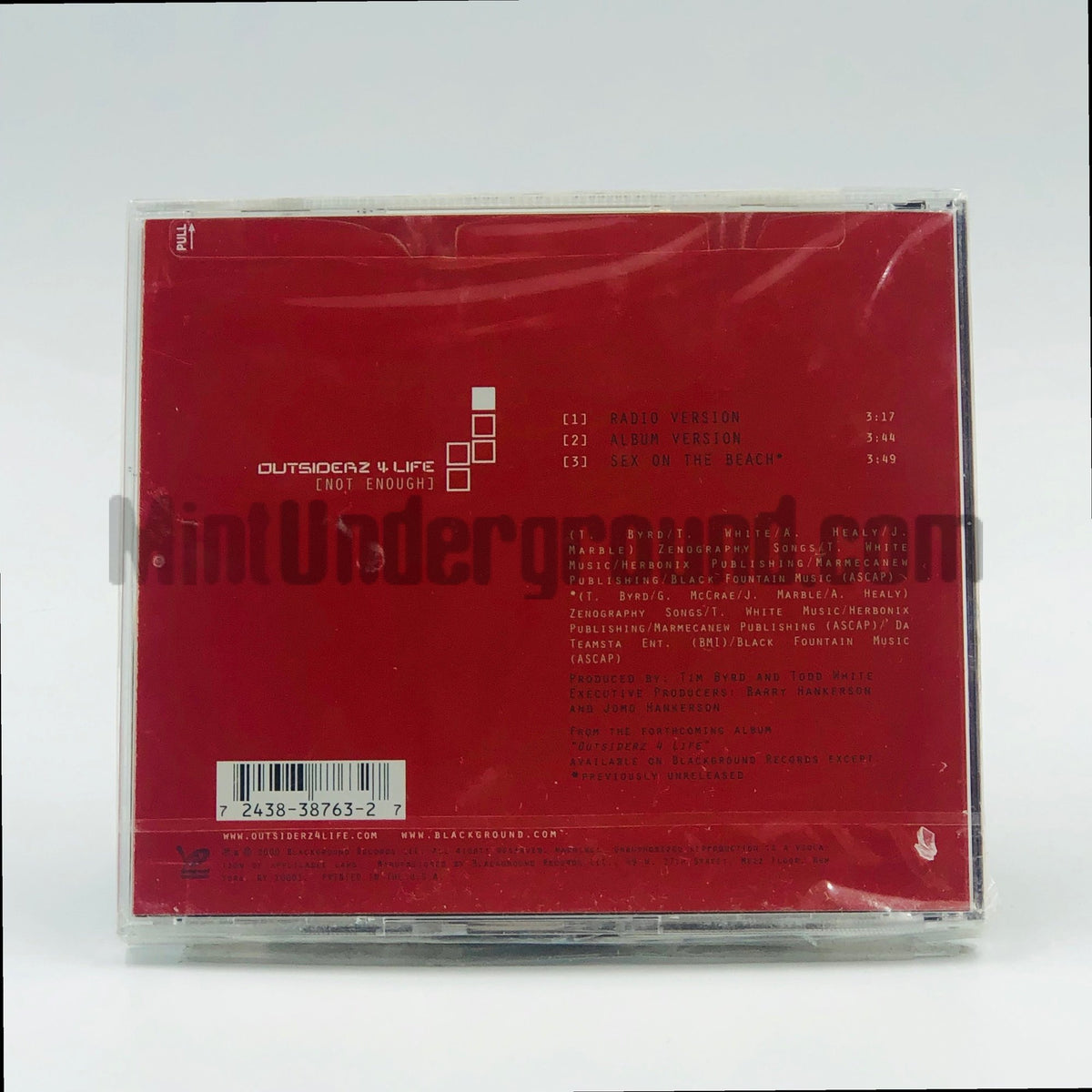 Outsiderz 4 Life – Not Enough CD Single, back cover