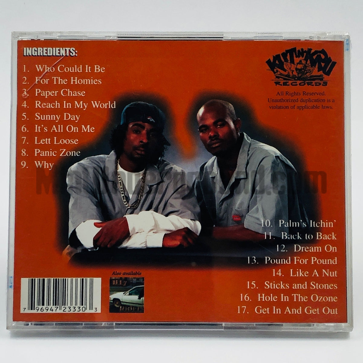 Underestimated – Gettin' It Off My Chest CD, back cover