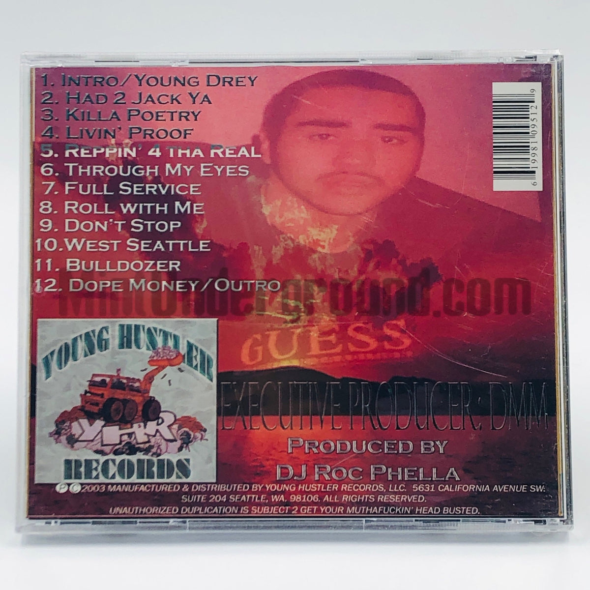 Young Drey – Lifes As A Young Hustler CD, back cover