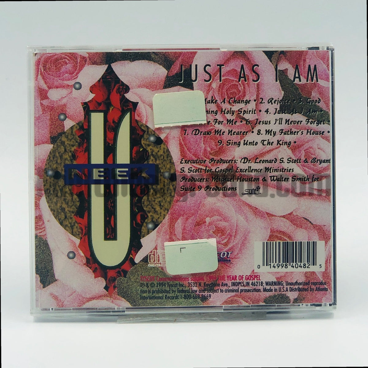 Uneek – Just As I Am CD, back cover