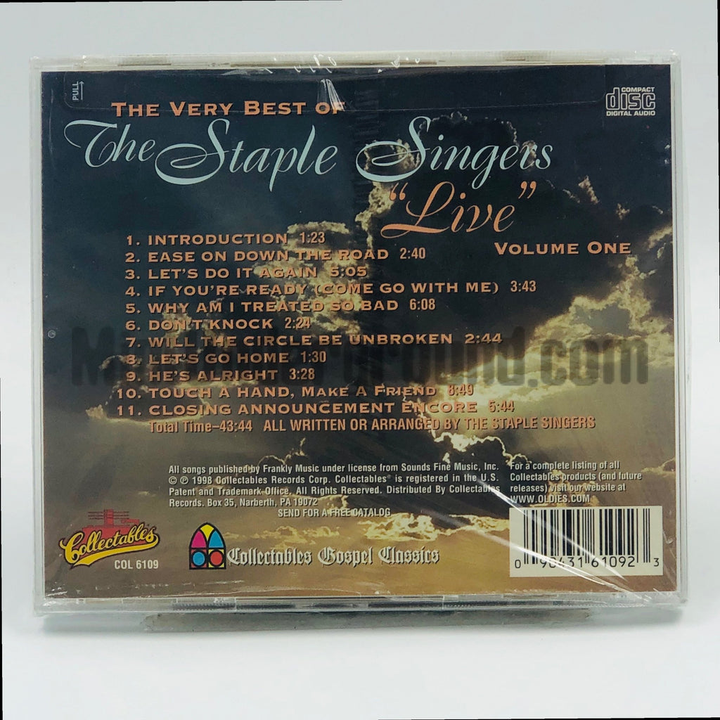 The Staple Singers – The Very Best Of The Staple Singers Live Volume One CD, back cover