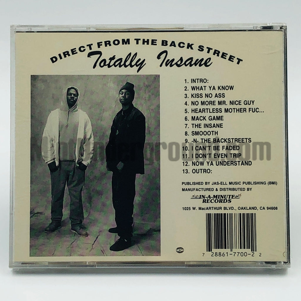 Totally Insane – Direct From The Back Street CD, back cover