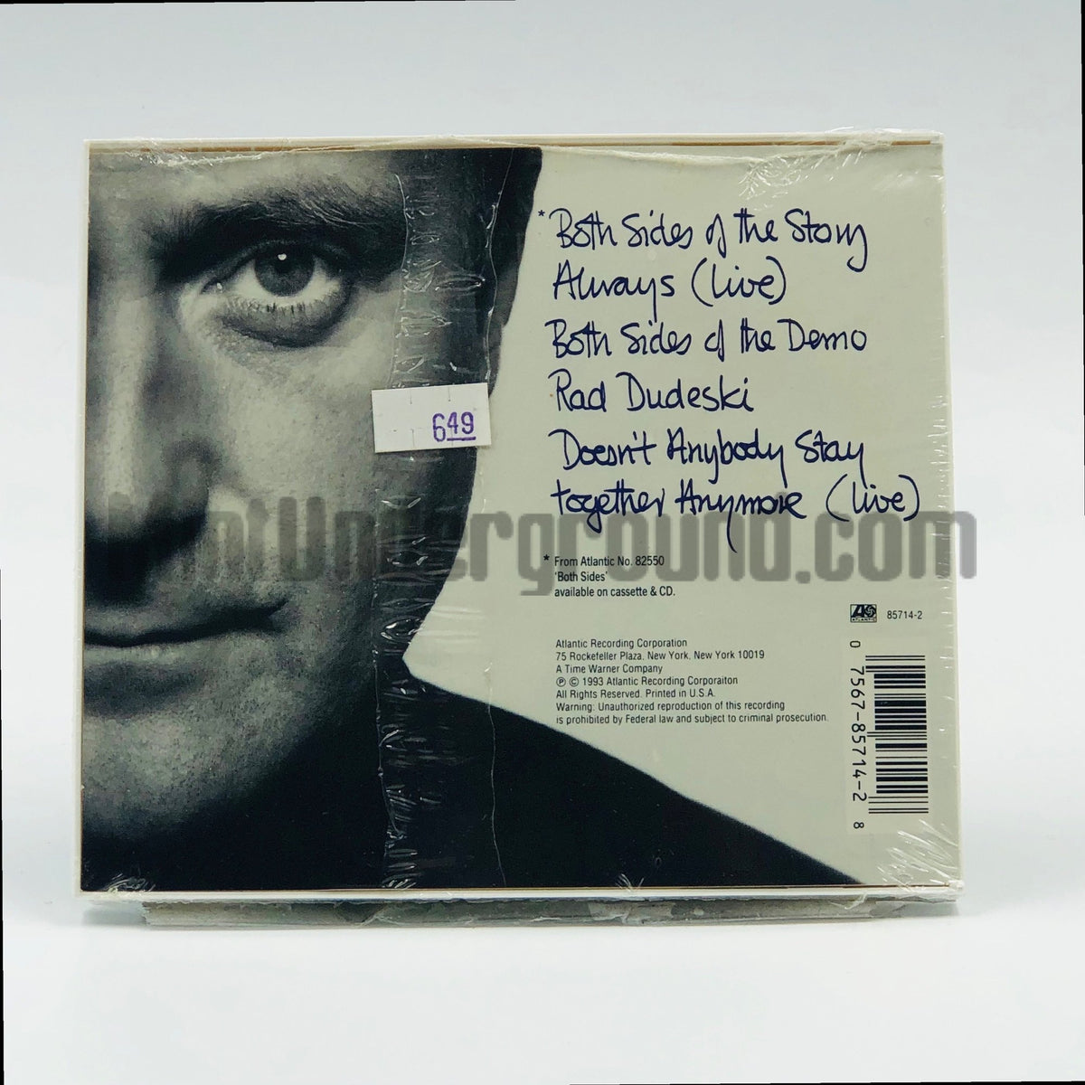 Phil Collins – Both Sides Of The Story CD Single, back cover