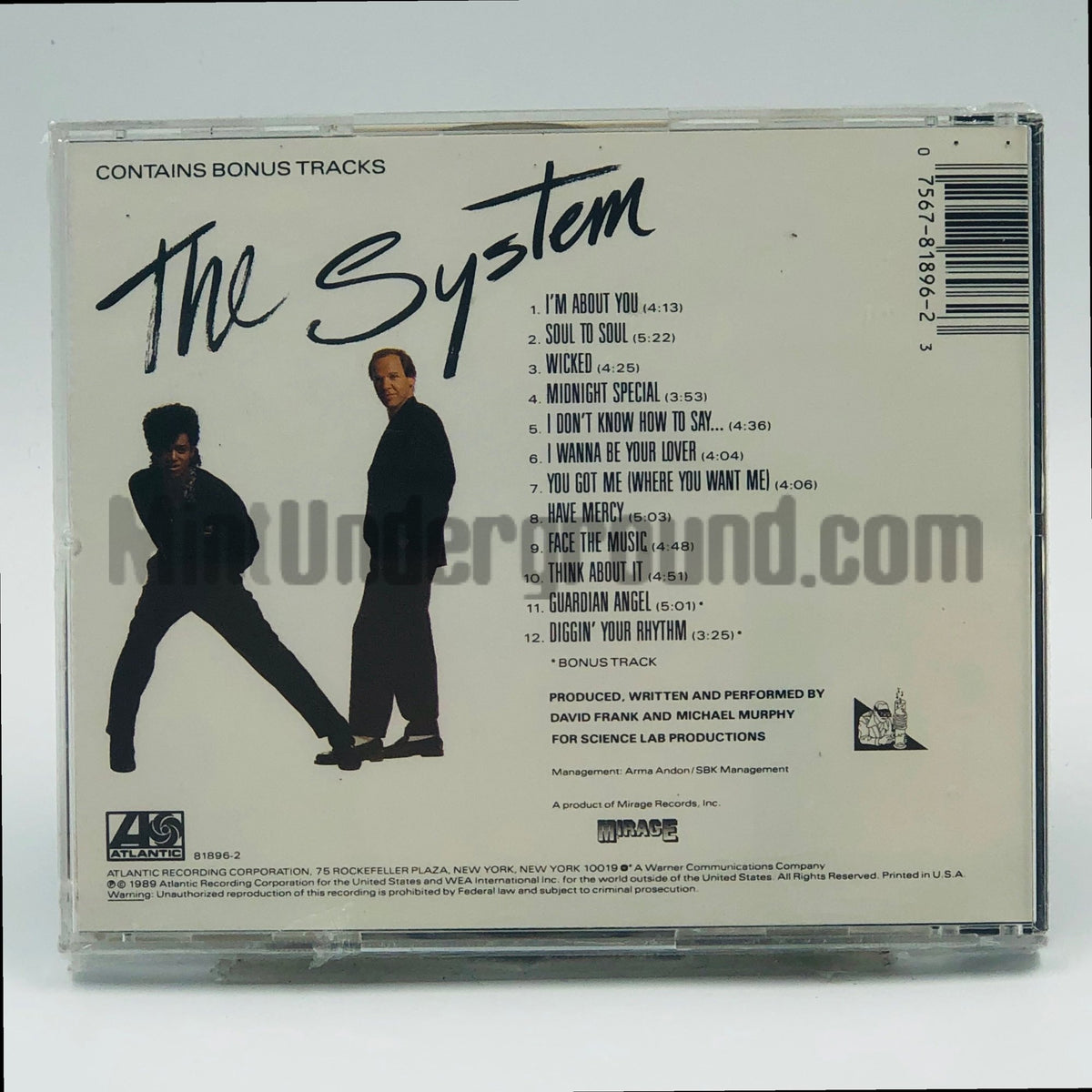 The System – Rhythm And Romance CD, back cover