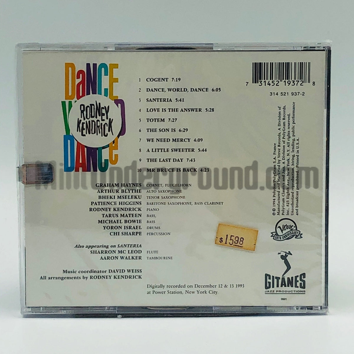 Rodney Kendrick – Dance, World, Dance CD, back cover