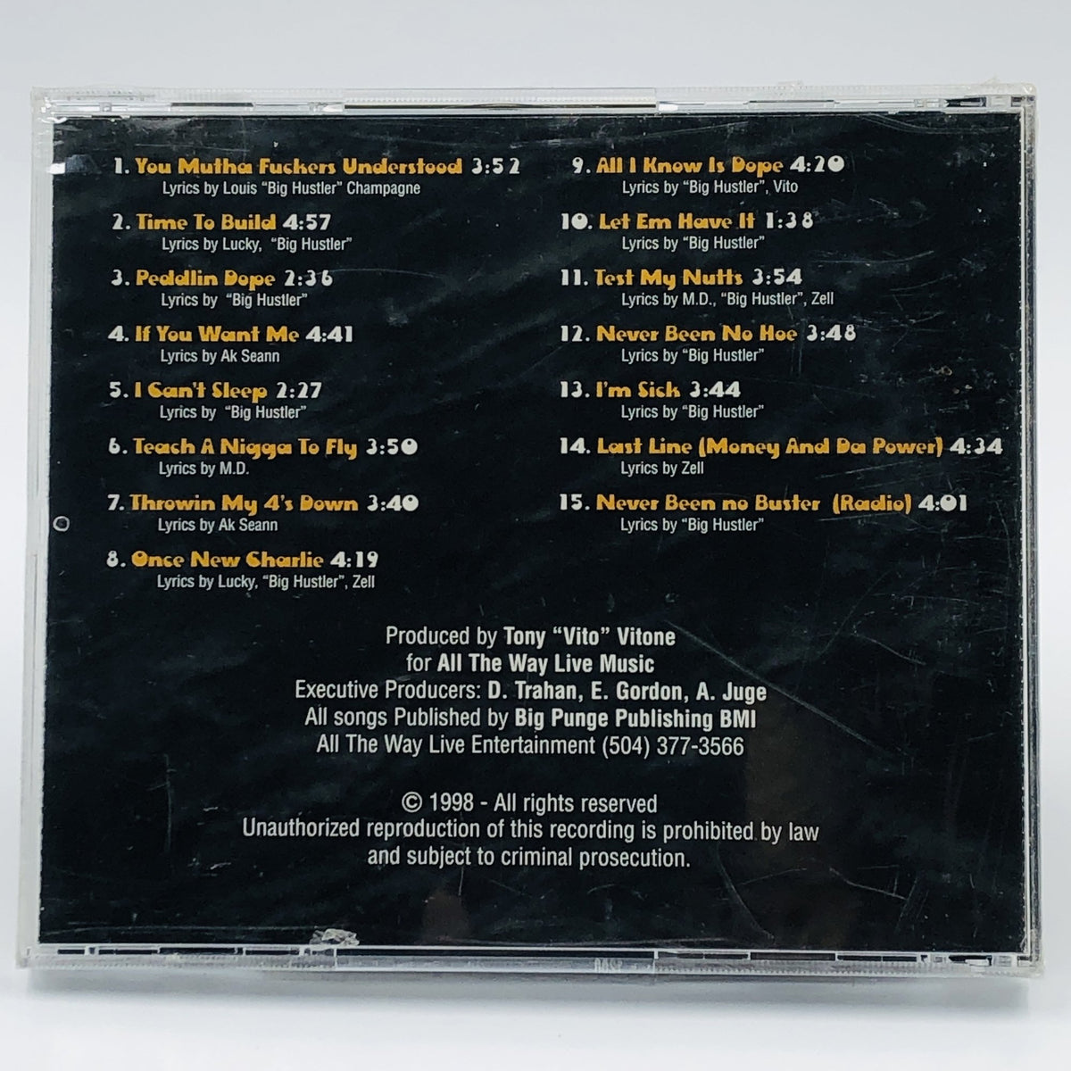 Syndicate Gangsters – Down Wit It CD, back cover