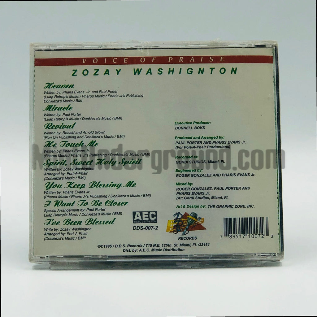 Zozay Washington – Voice Of Praise CD, back cover