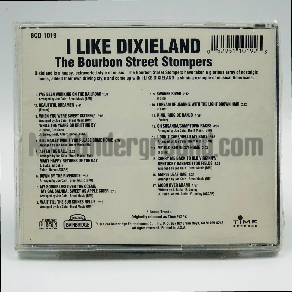 The Bourbon Street Stompers – I Like Dixieland CD, back cover