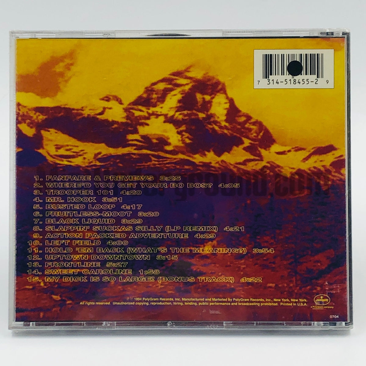 Yaggfu Front – Action Packed Adventure CD, back cover