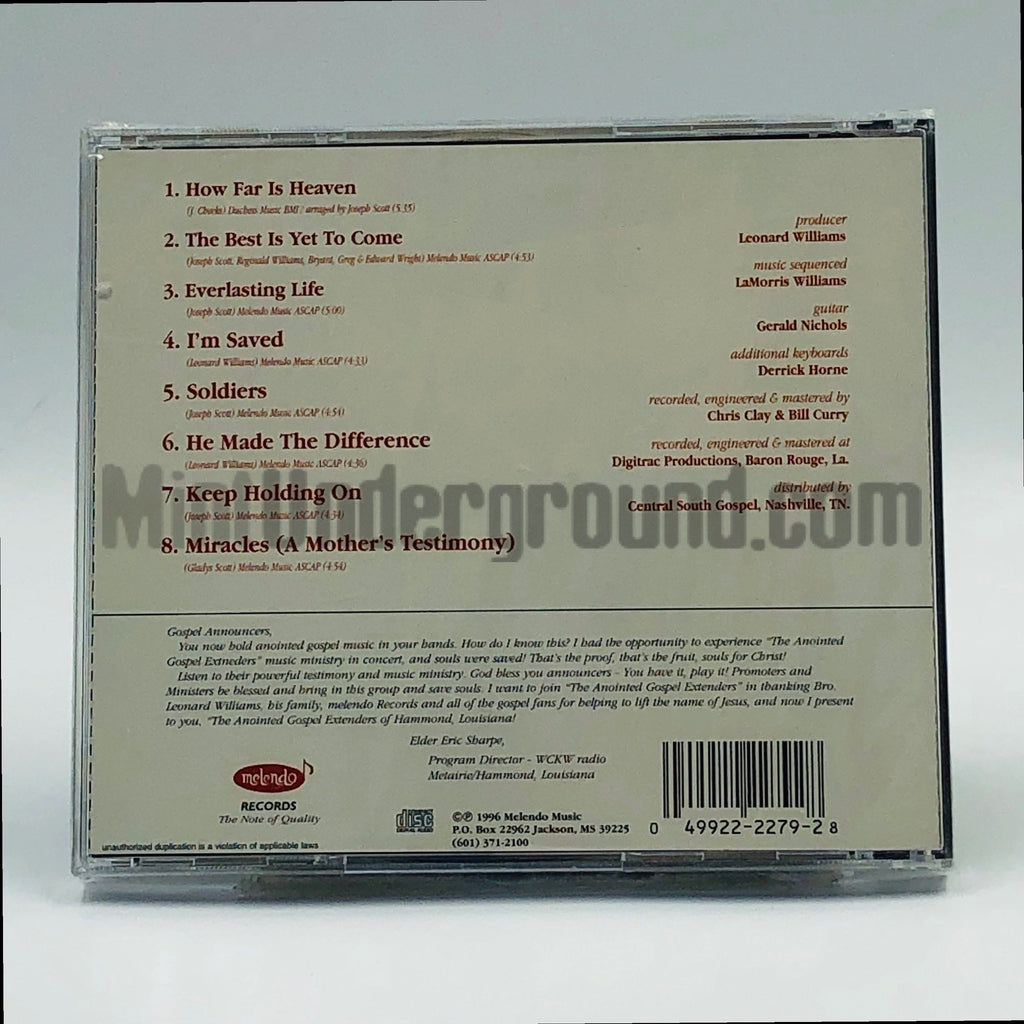 The Anointed Gospel Extenders – How Far Is Heaven? CD, back cover