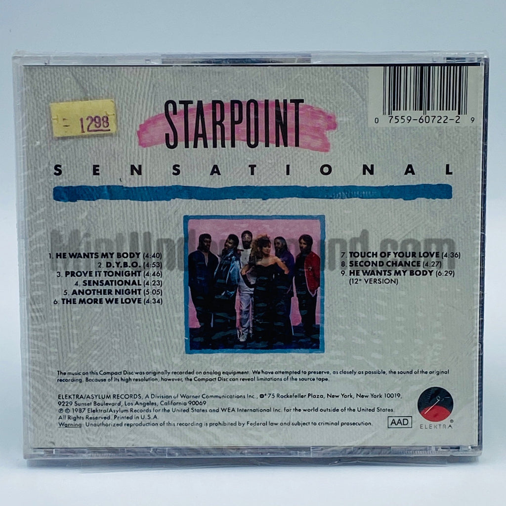 Starpoint – Sensational CD, back cover