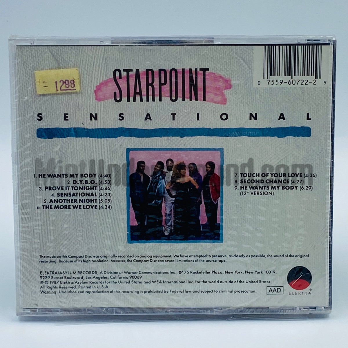 Starpoint – Sensational CD, back cover