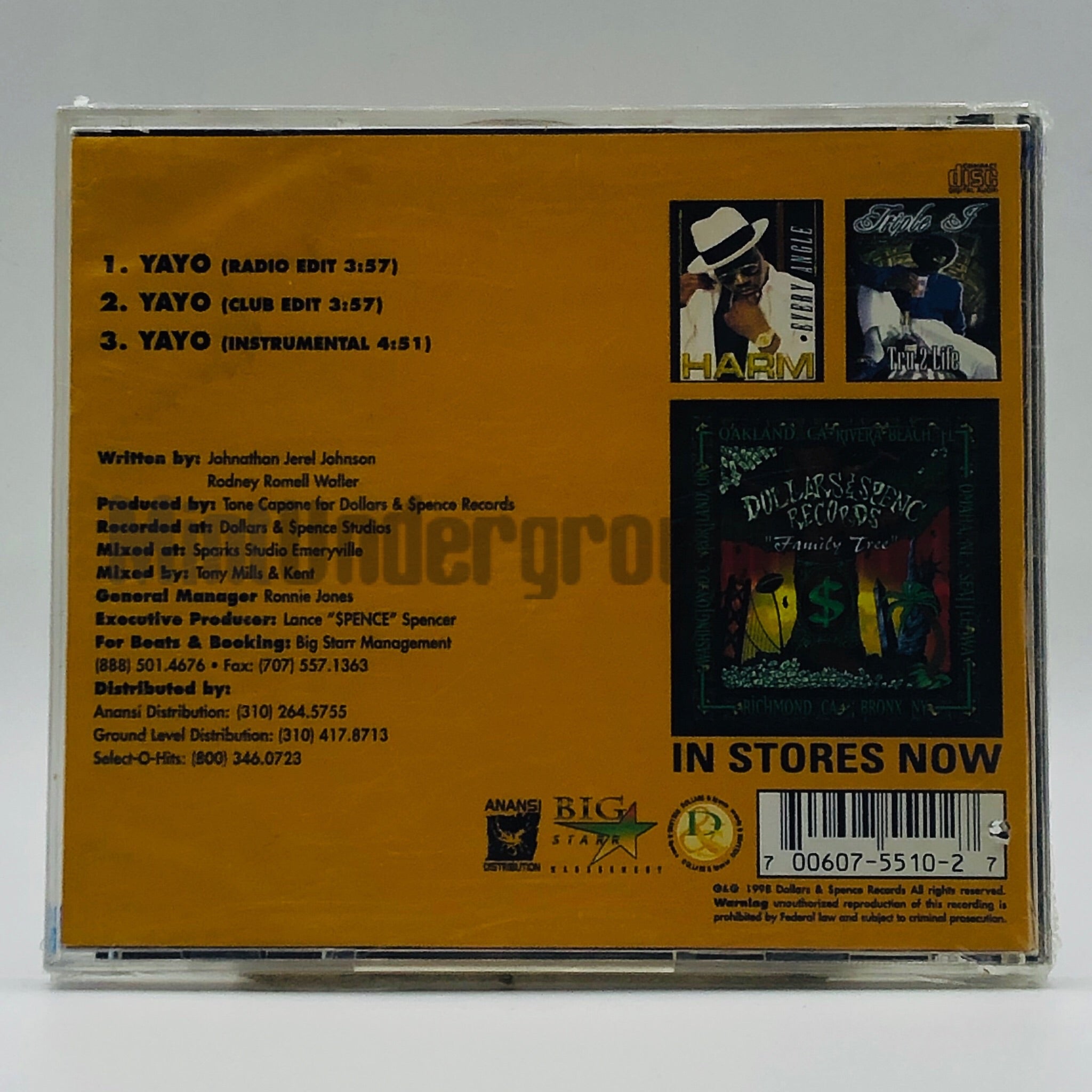 Tone Capone: Yayo: CD Single Tone Capone: Yayo: CD Single